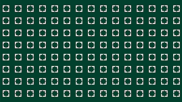 Een patroon met witte vierkanten op een donkergroene achtergrond.