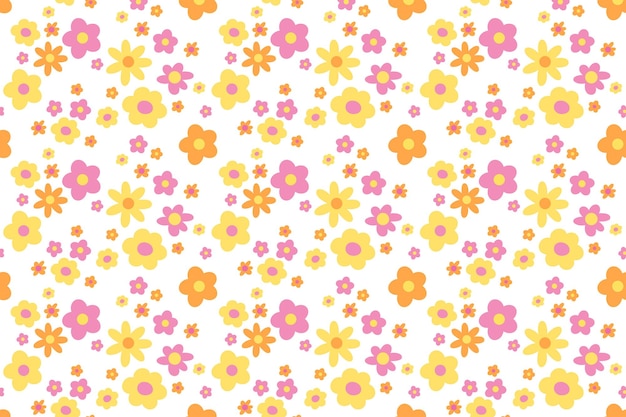 Een patroon van kleine bloemen op een witte achtergrond.