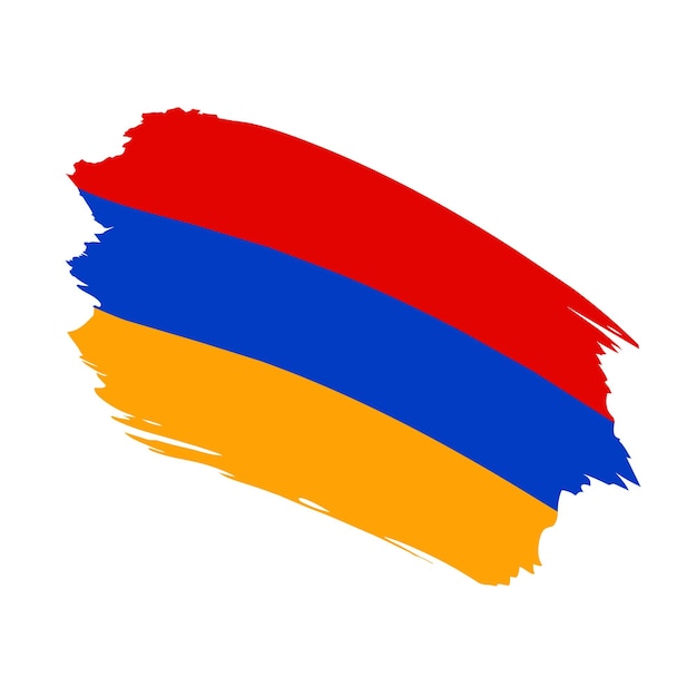 een penseelstreek van een Armeense vlag met een rode en blauwe kleuren