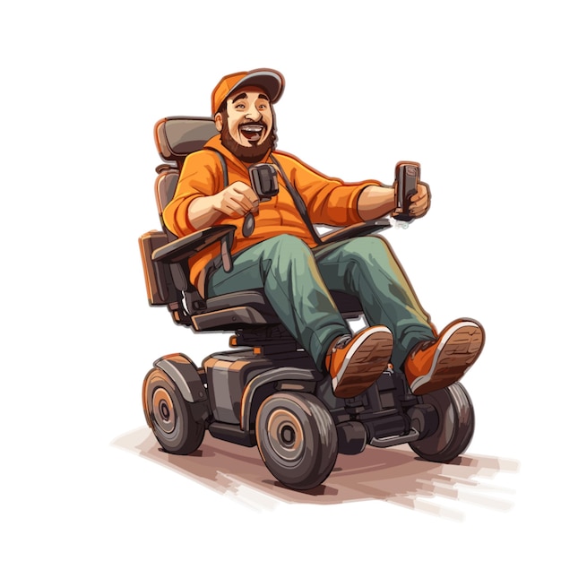 Een persoon op een rolstoel vector op een witte achtergrond
