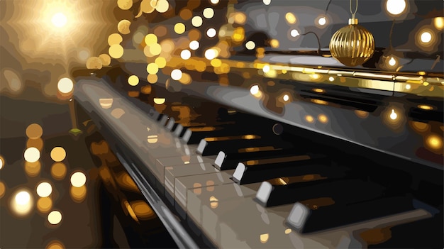 een piano met een gouden bal bovenop