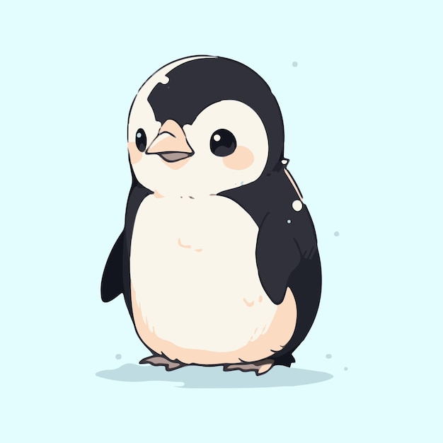 Een pinguïn met een blauwe achtergrond