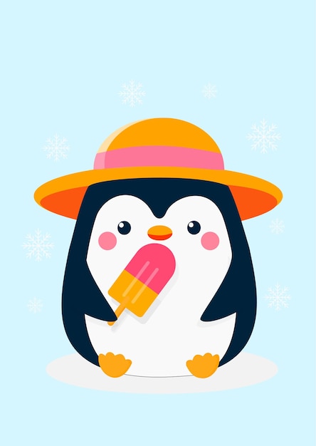een pinguïn met een hoed