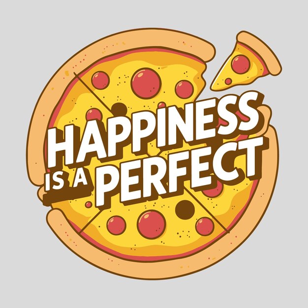 Een pizza met een foto van geluk is een perfecte pizza.