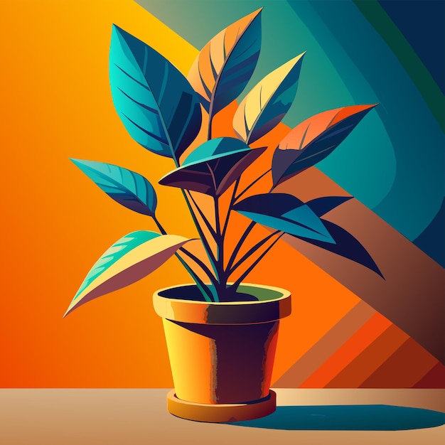 Vector een plant in een pot vector illustratie