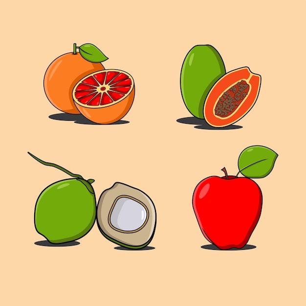 een plat ontwerp van fruit