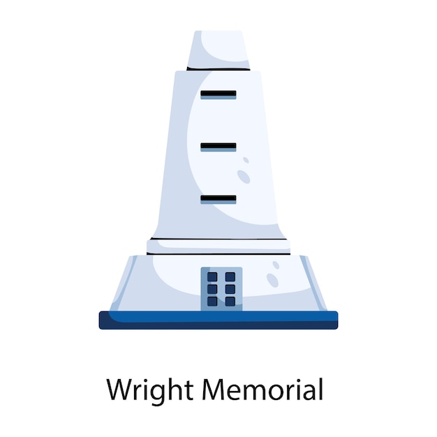 Een plat stijlicoon van Wright Memorial