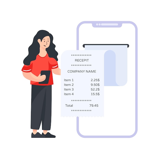 Een platte bewerkbare vector van online factuur