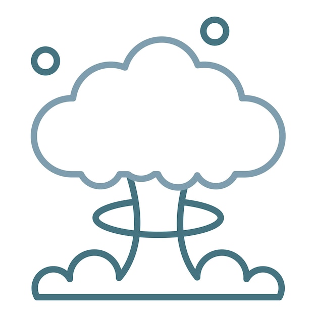 Een platte illustratie van een nucleaire explosie