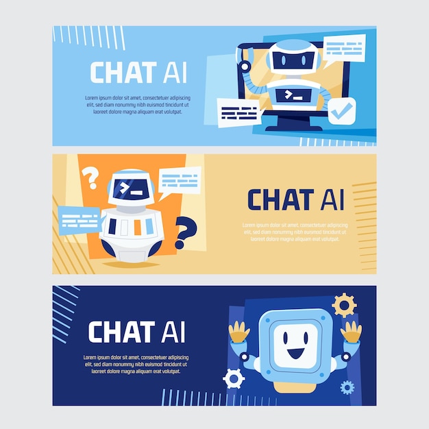 een poster die chatty zegt met een robot erop