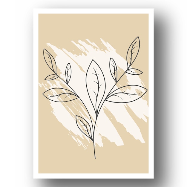 Een poster in een minimalistische stijl voor interieurontwerp De poster is een abstracte plant Een afbeelding voor een cover of decoratie