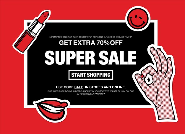 Vector een poster met de tekst: get off sale.