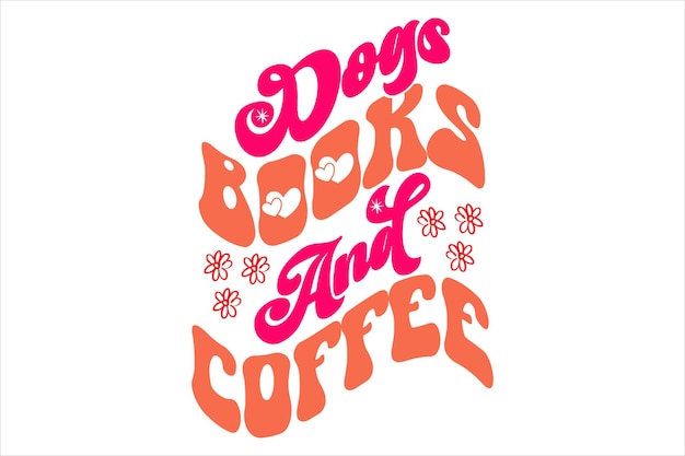 Een poster met de tekst hondenboeken en koffie.