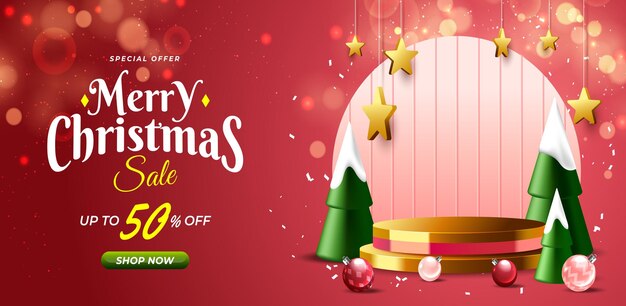 een poster met een kerstboom en een kerst boom erop