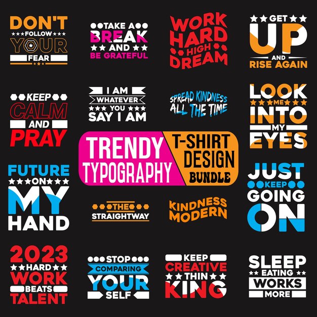 Een poster met 'trendy typografie' erop
