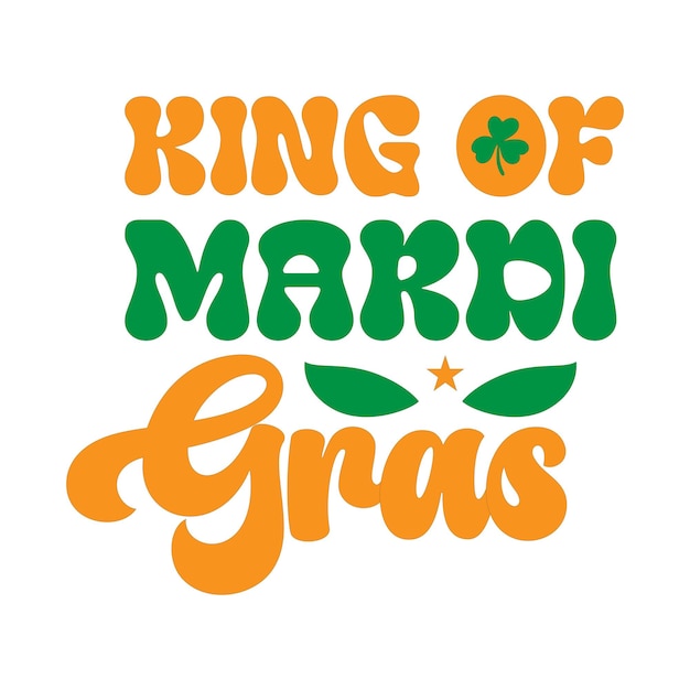 Een poster van de koning van mardi gras met de tekst koning van mardi gras.