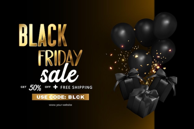 een poster voor Black Friday sale met een banner dat zegt Black Friday sale