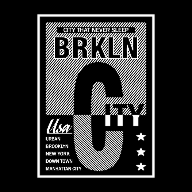 Vector een poster voor brooklyn met het woord nyc erop