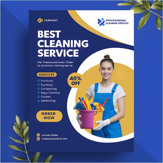 een poster voor de beste schoonmaakdienst voor schoonmaakdienst