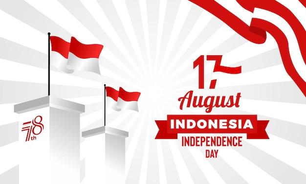 Een poster voor de onafhankelijkheidsdag van indonesië