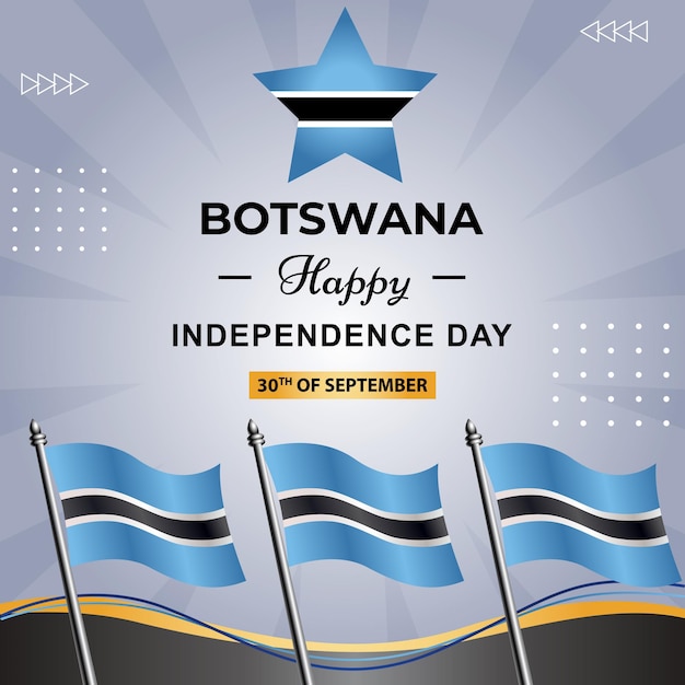 Een poster voor de Republiek Botswana met vlaggen erop