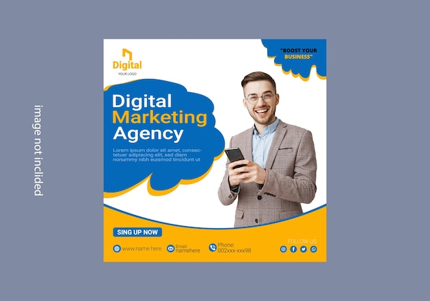 Een poster voor een digitaal marketingbureau