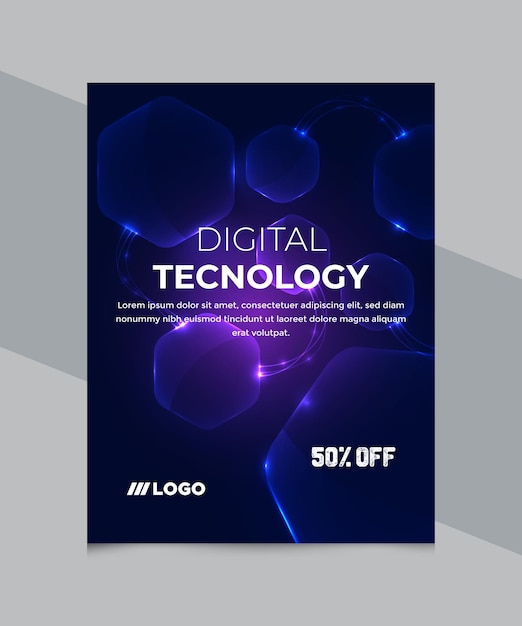 Een poster voor een digitaal technologiebedrijf