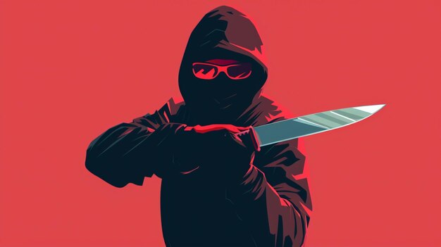 Vector een poster voor een film genaamd een ninja met een mes in zijn hand