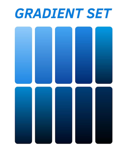 een poster voor een set blauwe vierkanten met de woorden quot gradiënt set quote erop