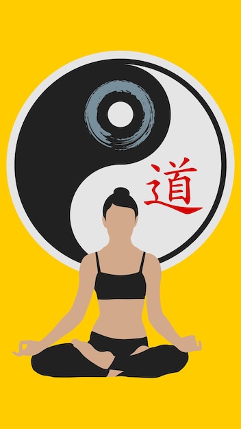 Vector een poster voor een yogales genaamd yin yang.