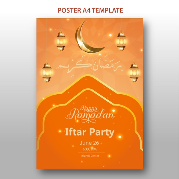 Vector een poster voor het evenement voor ramadan