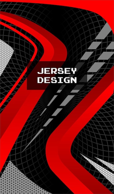 Een poster voor jersey-ontwerp met een zwarte achtergrond.