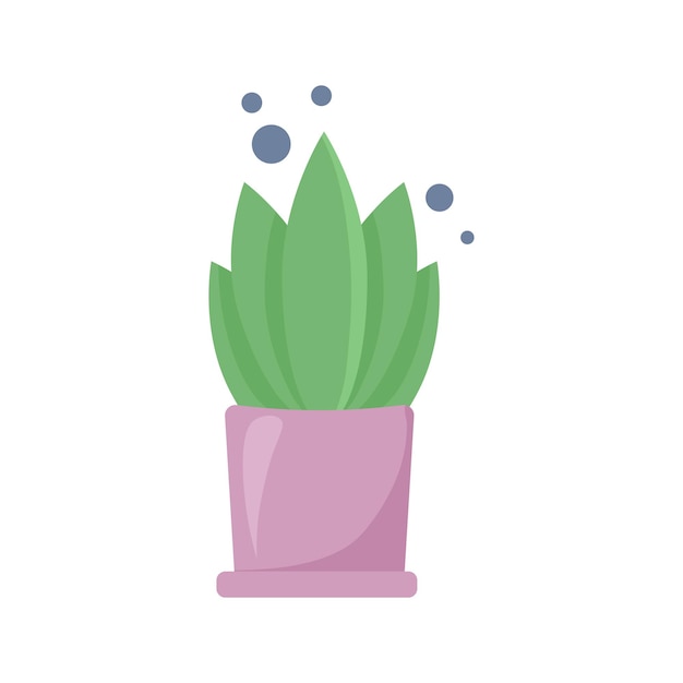 Een pot met een plant. geïsoleerde illustratie