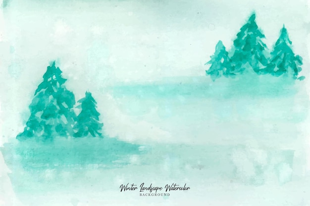 Een prachtig winterlandschap aquarel schilderij