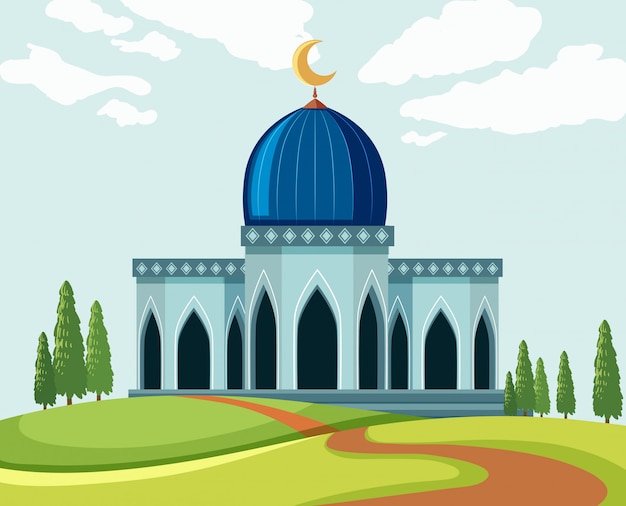 Een prachtige moskee lanscape