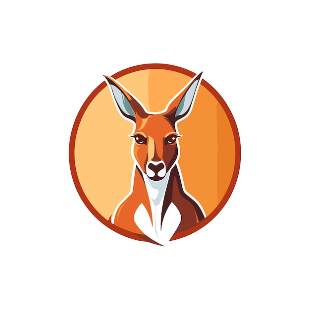 Vector een premium mascotte logo van kangroo met een witte achtergrond