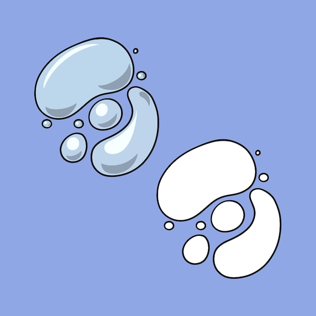 Een reeks afbeeldingen Ronde waterdruppels spatten vector cartoon