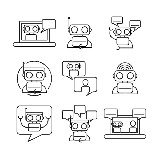 een reeks afbeeldingen van robots en een robot met een robot op de top