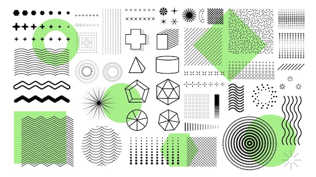 Een reeks geometrische vormenpatronen