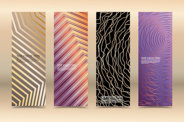 Een reeks moderne ongebruikelijke ontwerpen voor covers, banners, posters en creatieve ideeën