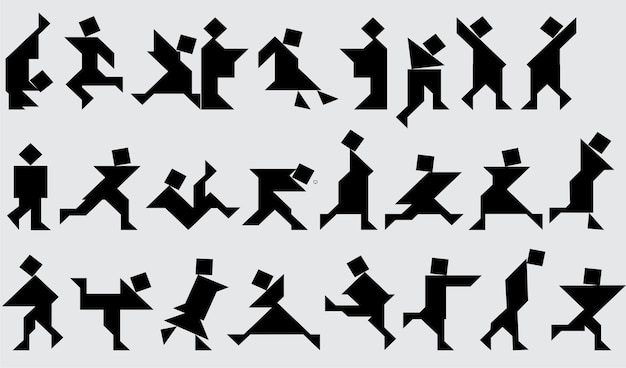 Een reeks silhouetten van mensen met het woord rechtsonder