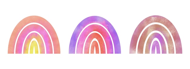 Een regenboog in roze en paars