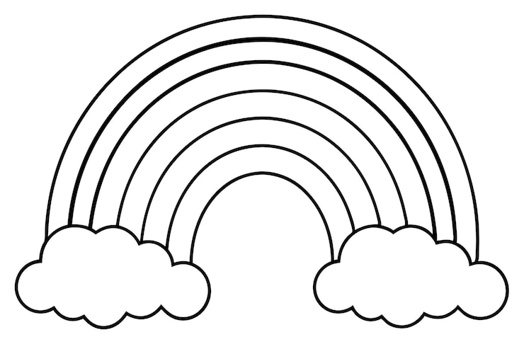 Vector een regenboog met een wolk bovenop