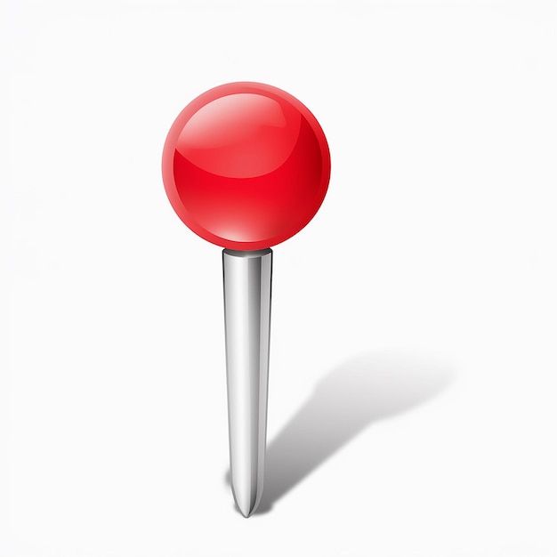 Vector een rode bal op een zilveren stand met een rode bal erop