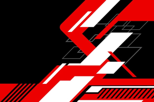 Een rode en witte achtergrond met een zwart-wit ontwerp dat s zegt.
