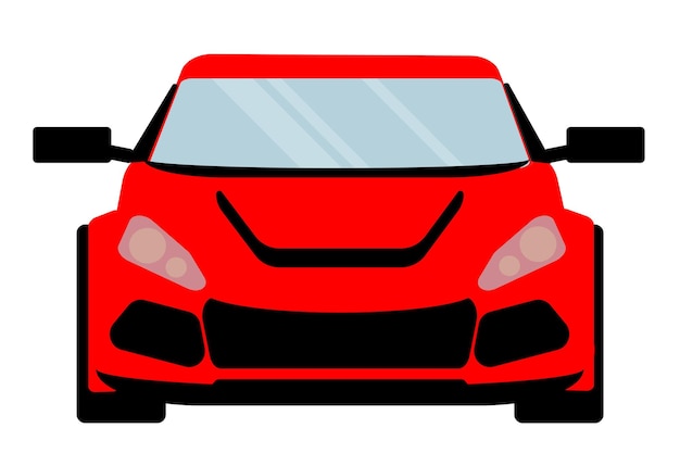 Een rode sportwagen op een witte vectorillustratie als achtergrond