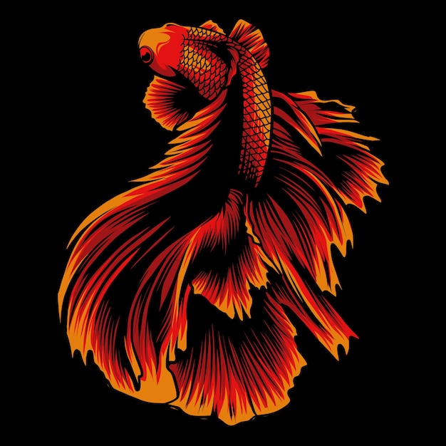 Een rode vis met een strik op zijn kop
