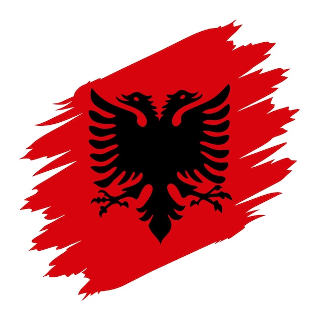 Vector een rode vlag van albanië met een zwarte adelaar erop