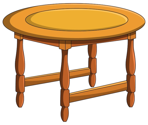 Een ronde houten tafel