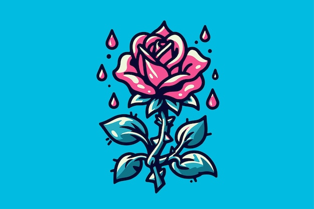 Een roos van dennen onder de regen